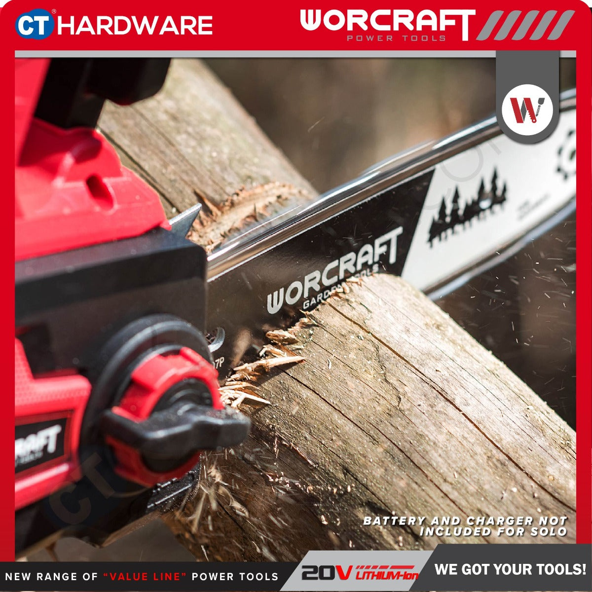 Worcraft CGC-S20LiA 20V Cordless Chain Saw 10" 5.6m/s