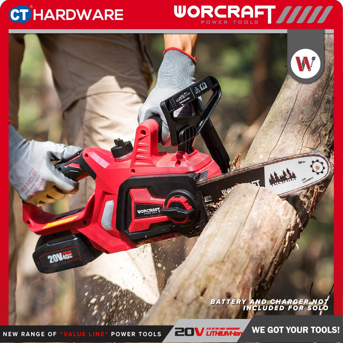 Worcraft CGC-S20LiA 20V Cordless Chain Saw 10" 5.6m/s