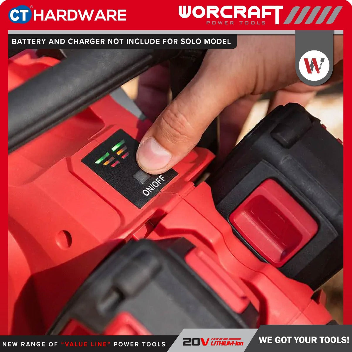 Worcraft CGC-S40LiBA 40V Cordless Brushless Chain Saw 16" 8000RPM