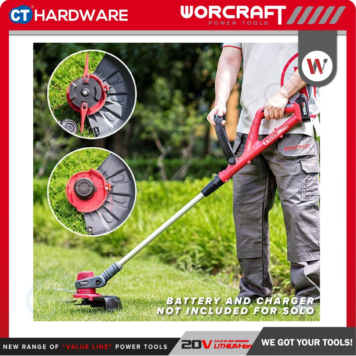 Worcraft CGT-S20LiDB 20V Cordless Grass Trimmer