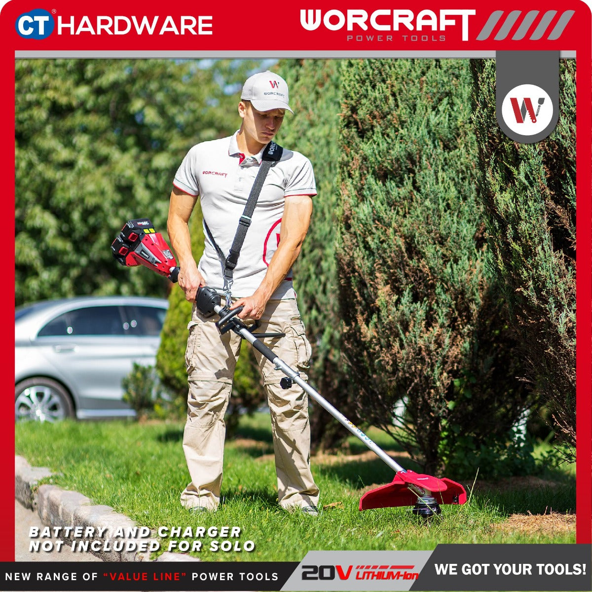Worcraft CGT-S40LiBHP 40V Cordless Brushless Grass Trimmer 255mm 6000RPM