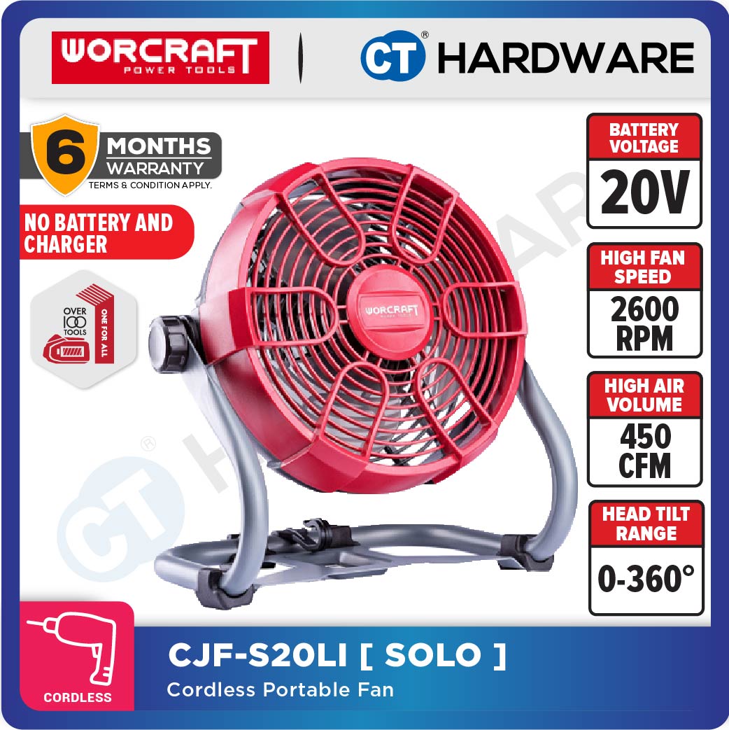 Worcraft CJF-S20Li 20V Cordless Jobsite Fan 9"