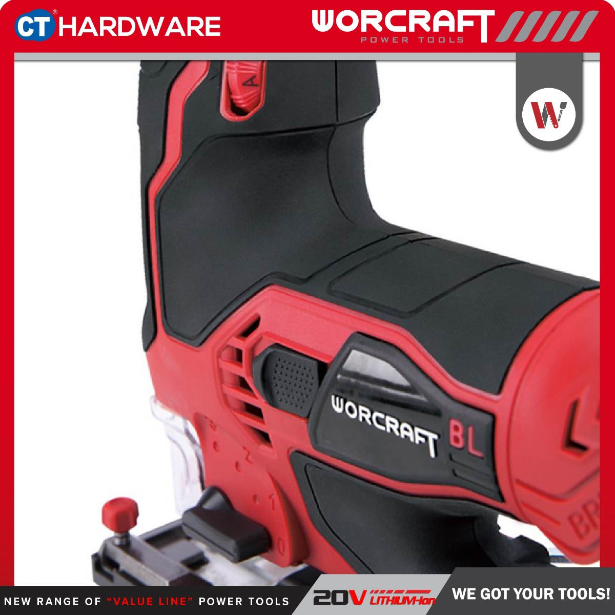 Worcraft CJS-S20LiB 20V Cordless Brushless Jigsaw 26mm 3800SPM