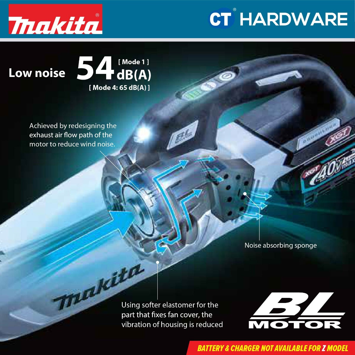Makita CL001GA127/ GA116/ GZ04/ GZ10 XGT 40Vmax Cordless Brushless Cleaner 730ml 21kPa (Body Only | 1-Battery)