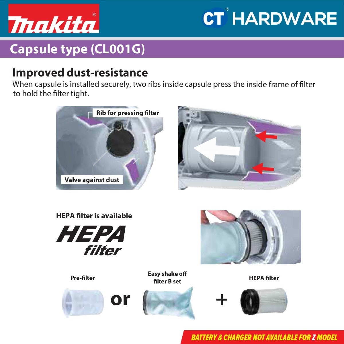 Makita CL001GA127/ GA116/ GZ04/ GZ10 XGT 40Vmax Cordless Brushless Cleaner 730ml 21kPa (Body Only | 1-Battery)