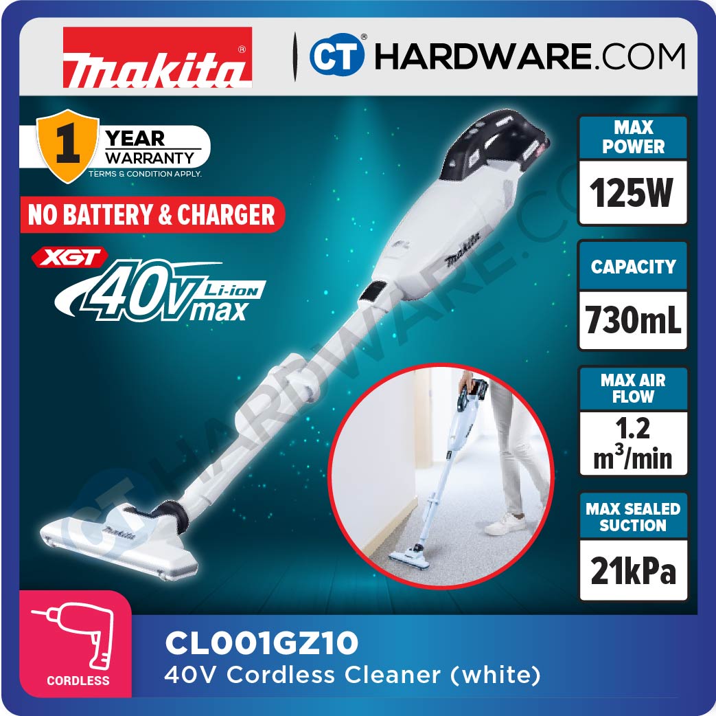 Makita CL001GA127/ GA116/ GZ04/ GZ10 XGT 40Vmax Cordless Brushless Cleaner 730ml 21kPa (Body Only | 1-Battery)