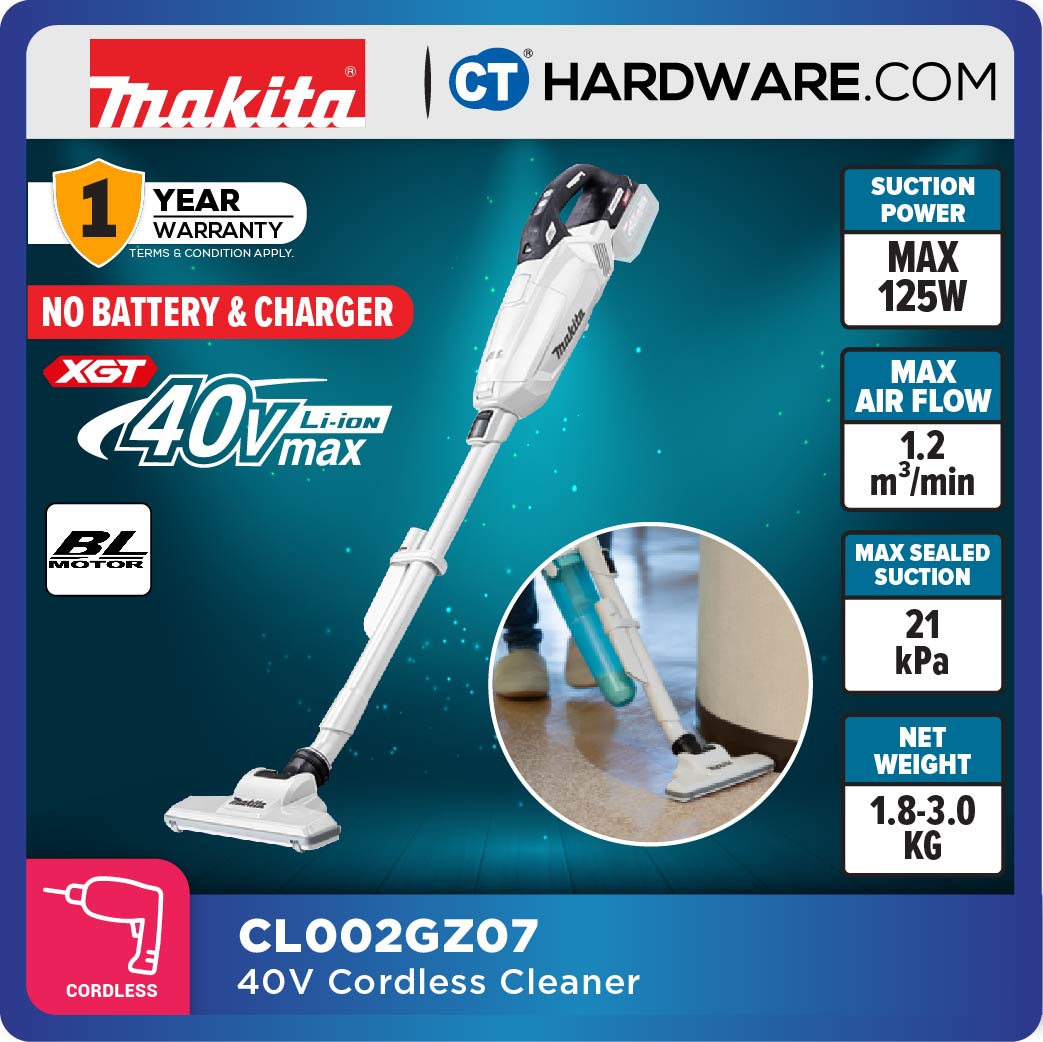 Makita CL002GA117/ GA104/ GZ03/ GZ07 XGT 40Vmax Cordless Brushless Cleaner 500ml 21kPa (Body Only | 1-Battery)