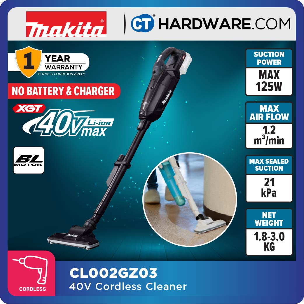 Makita CL002GA117/ GA104/ GZ03/ GZ07 XGT 40Vmax Cordless Brushless Cleaner 500ml 21kPa (Body Only | 1-Battery)