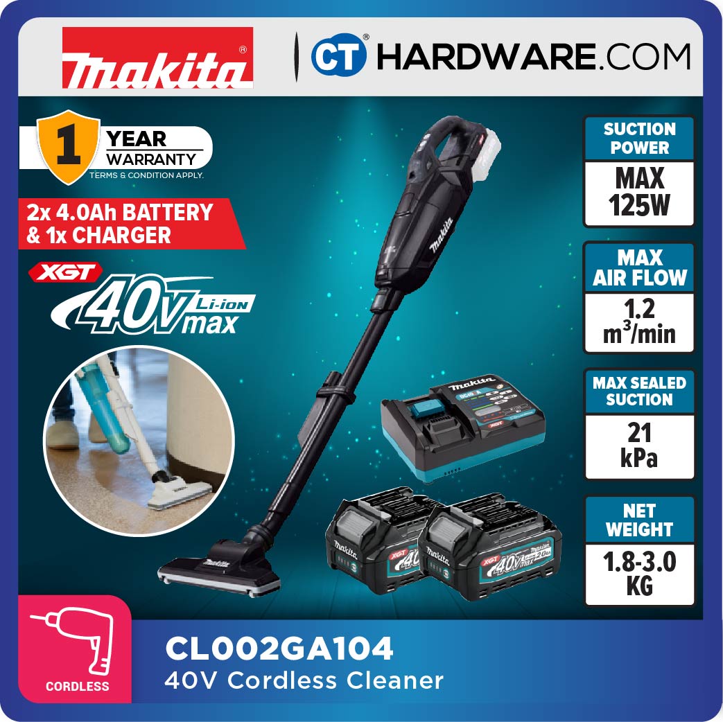 Makita CL002GA117/ GA104/ GZ03/ GZ07 XGT 40Vmax Cordless Brushless Cleaner 500ml 21kPa (Body Only | 1-Battery)
