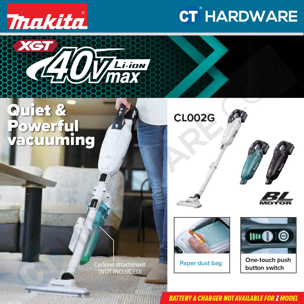 Makita CL002GA117/ GA104/ GZ03/ GZ07 XGT 40Vmax Cordless Brushless Cleaner 500ml 21kPa (Body Only | 1-Battery)