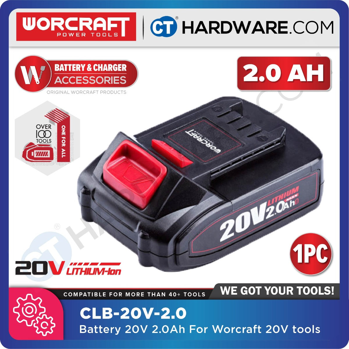 WORCRAFT CLB-20V-2.0 BATTERY PACK 20V 2.0AH (CLB20V20)