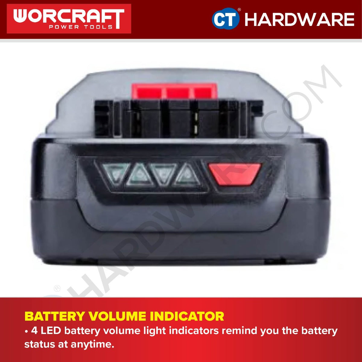 WORCRAFT CLB-20V-2.0 BATTERY PACK 20V 2.0AH (CLB20V20)