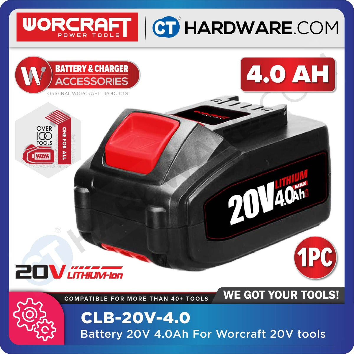 WORCRAFT CLB-20V-4.0 BATTERY PACK 20V 4.0AH (CLB20V40)