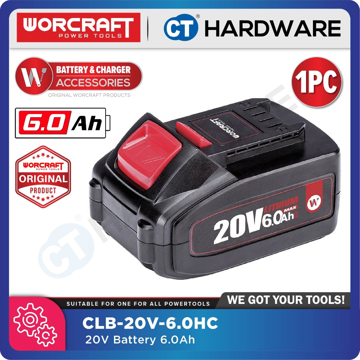 WORCRAFT CLB20V60HC BATTERY PACK 20V | 6.0AH - 1PC