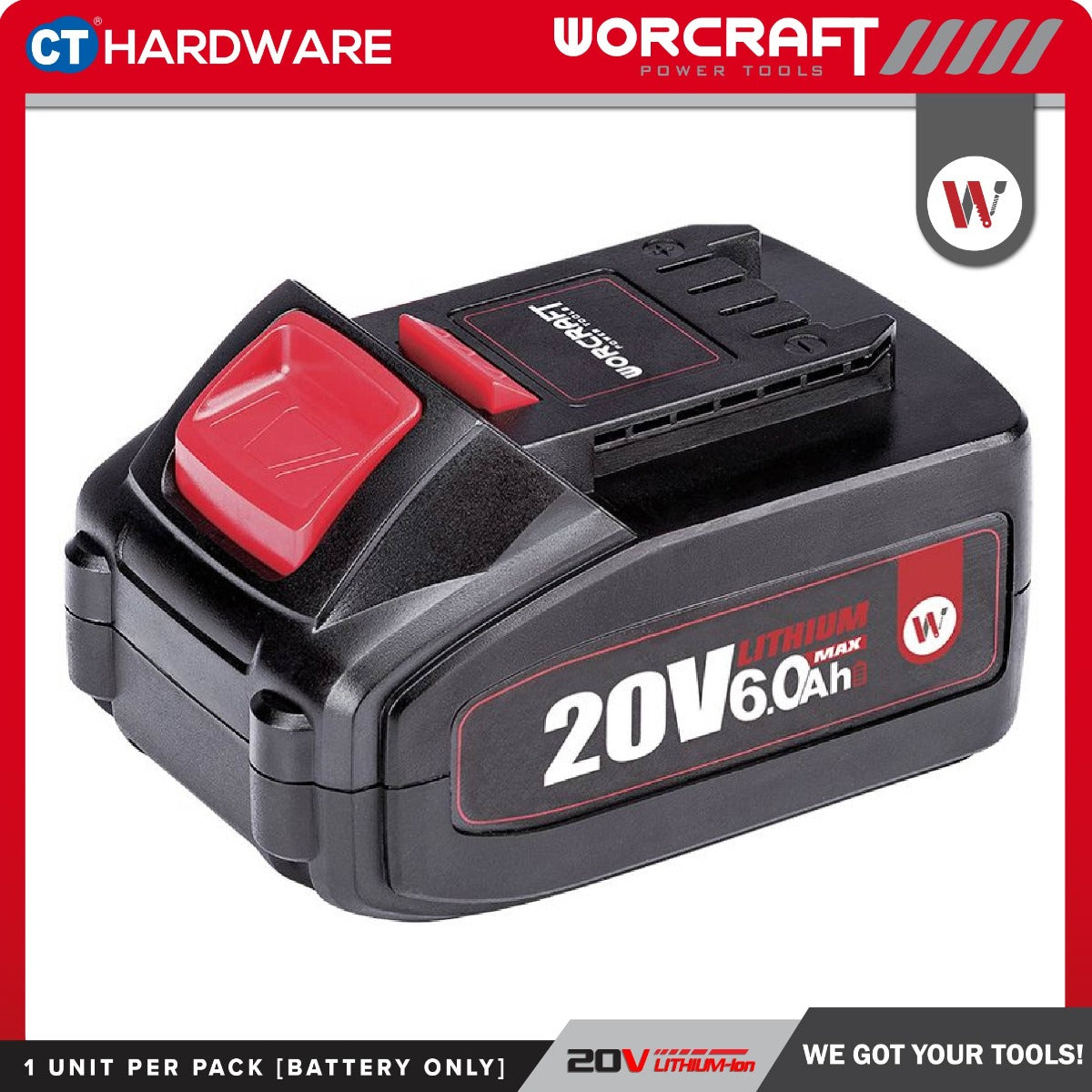 WORCRAFT CLB20V60HC BATTERY PACK 20V | 6.0AH - 1PC
