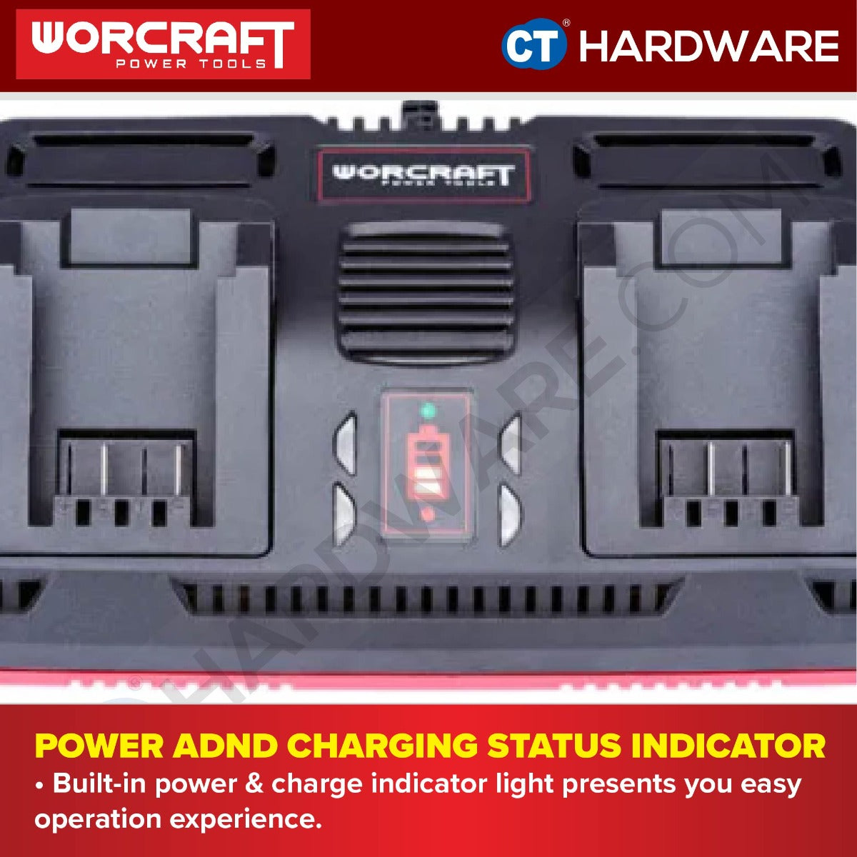 WORCRAFT CLC-20V-24D TWO PORT BATTERY CHARGER 20V (CLB20V24D)
