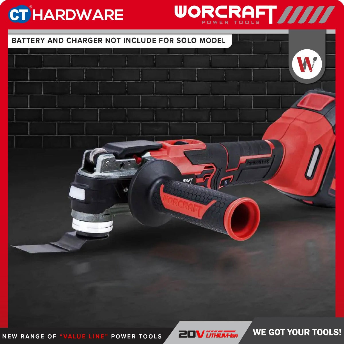 Worcraft CMT-S20LiB 20V Cordless Brushless Multi Tool 8000-10000RPM