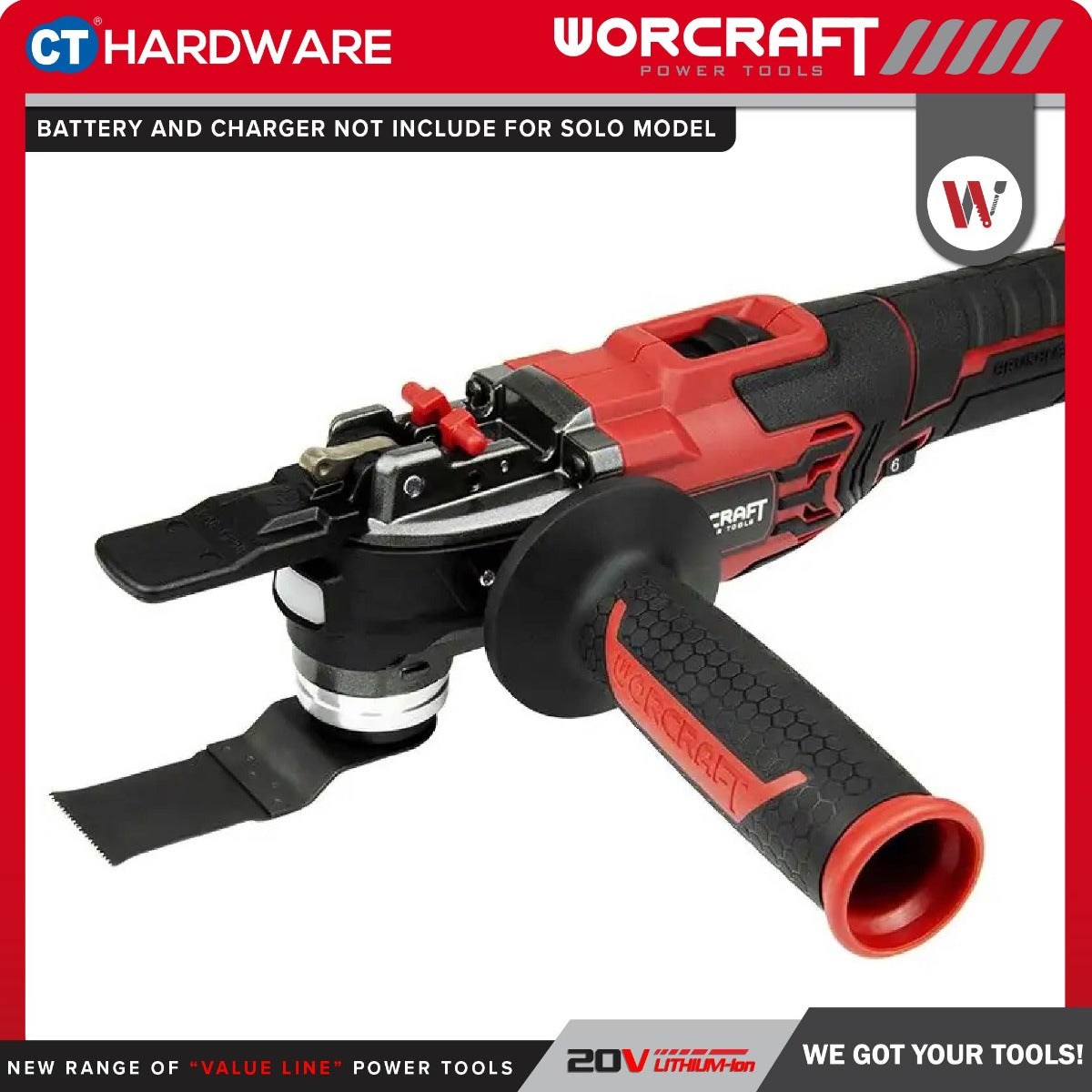 Worcraft CMT-S20LiB 20V Cordless Brushless Multi Tool 8000-10000RPM