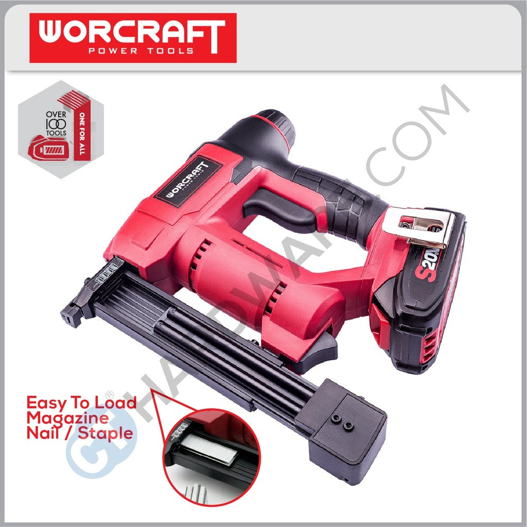 WORCRAFT CNS-S20LI Cordless Nailer 20V 15-22MM WITHOUT BATTERY & CHARGER (CNSS20LISOLO)
