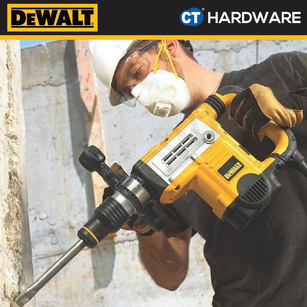 DEWALT D25733K SDS MAX DEMOLOTION HAMMER 1600W 8KG 1350-2705BPM 177-355RPM 15AMPS MAX 15.7J