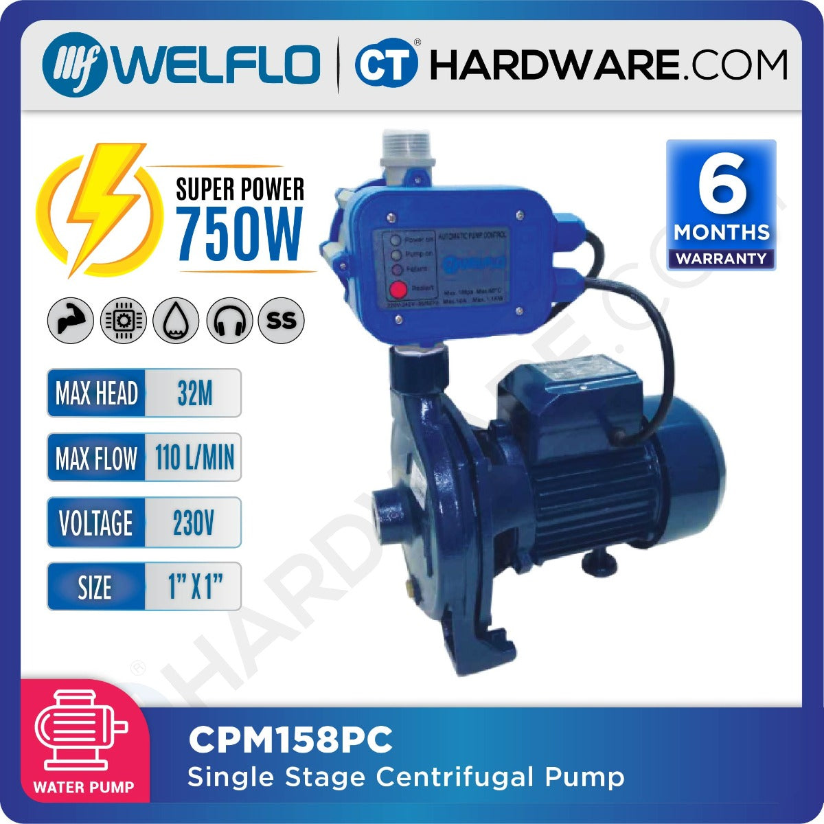 WELFLO CPM158PC SINGLE STAGE CENTRIFUGAL PUMP