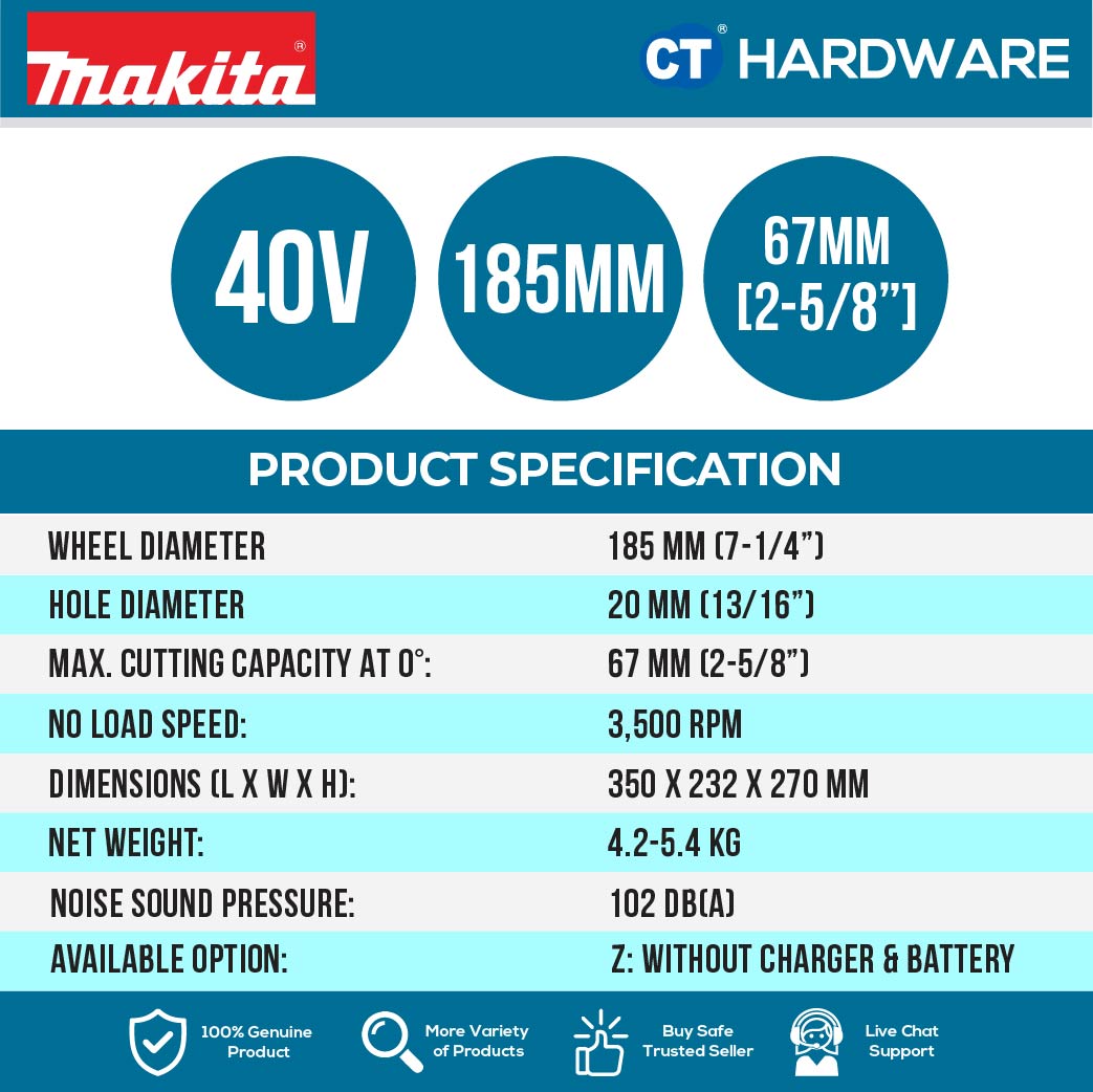 Makita CS002GZ XGT 40Vmax Cordless Metal Cutter 185mm (7-1/4") (Body Only)
