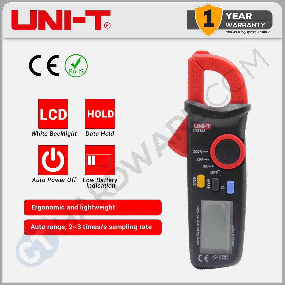 UNI-T UT210A Mini Clamp Meter