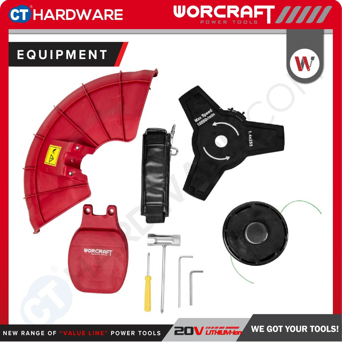 Worcraft CGT-S40LiBH 40V Cordless Brushless Grass Trimmer 250mm 6000RPM