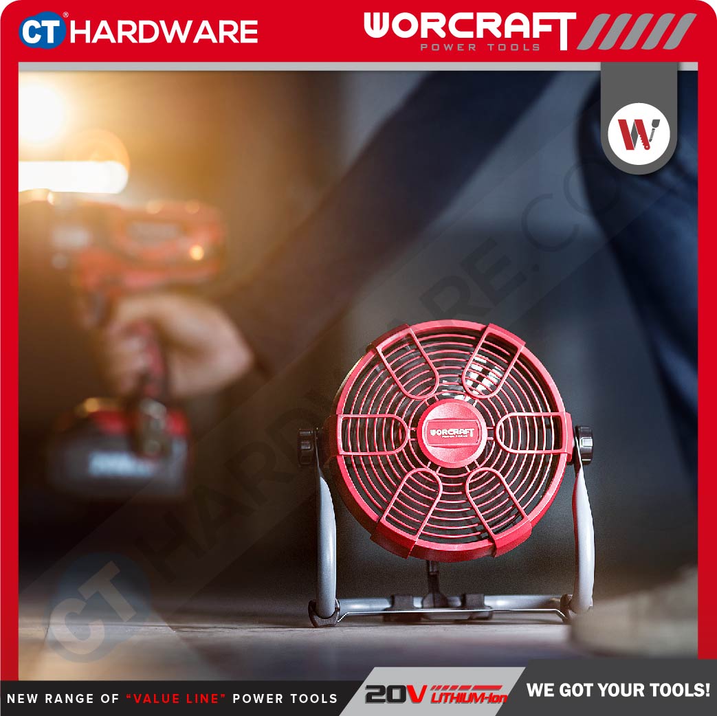 Worcraft CJF-S20Li 20V Cordless Jobsite Fan 9"