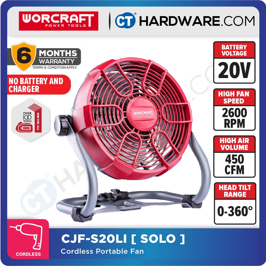 Worcraft CJF-S20Li 20V Cordless Jobsite Fan 9"