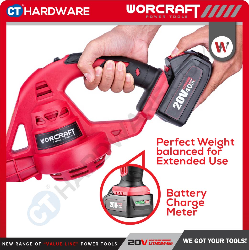 Worcraft CLB-S20Li 20V Cordless Blower 13000RPM 3.5m3/min