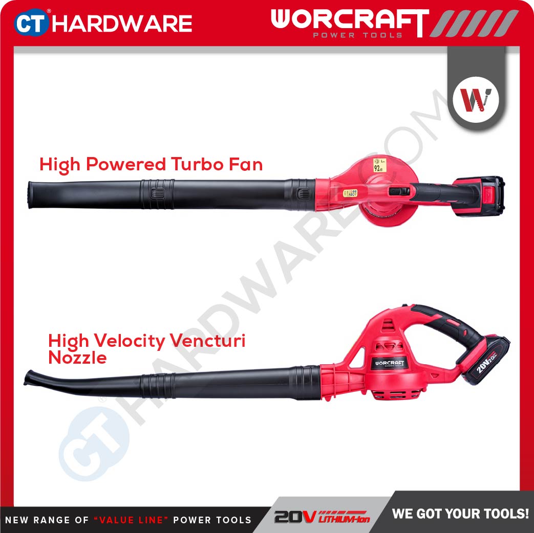 Worcraft CLB-S20Li 20V Cordless Blower 13000RPM 3.5m3/min