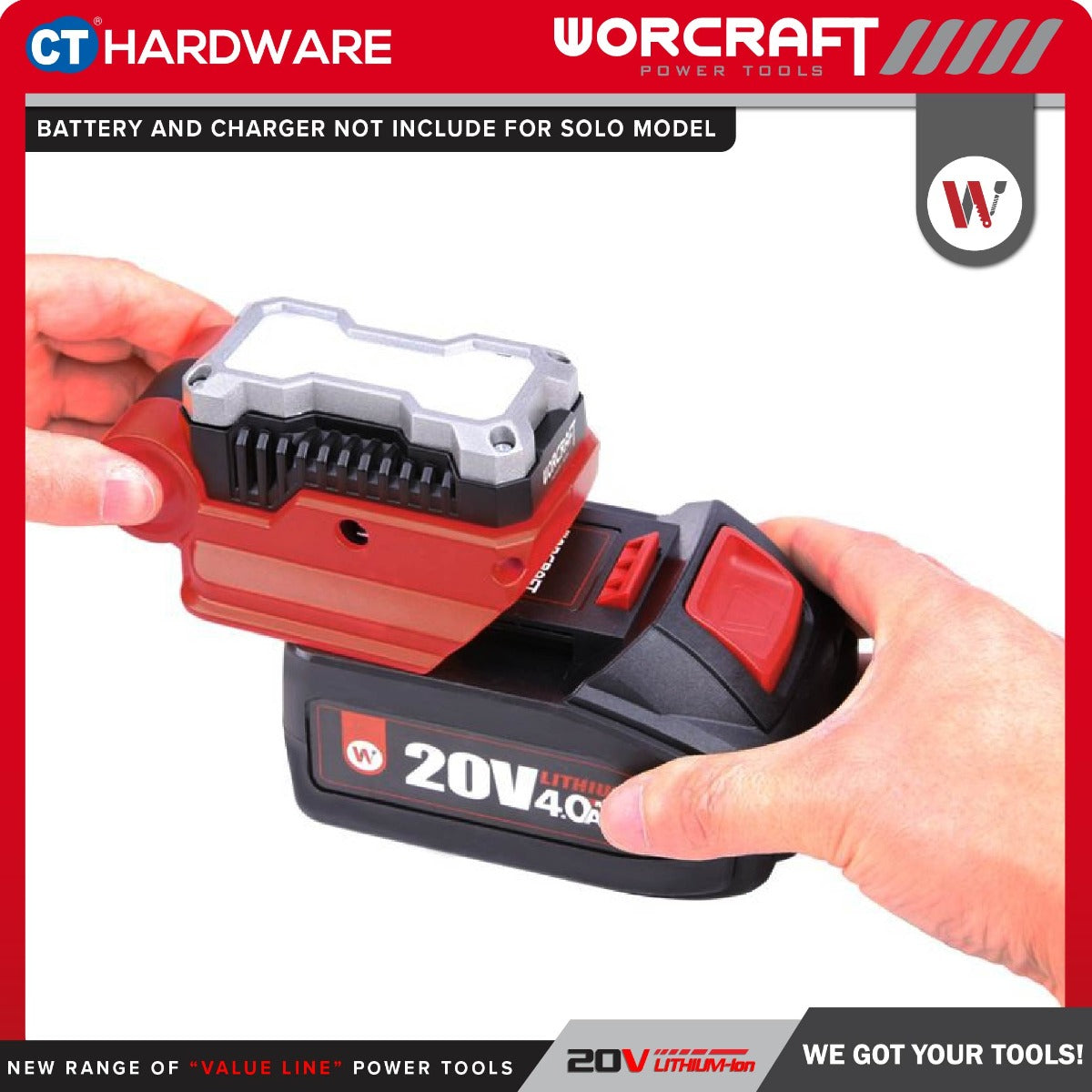 Worcraft CUA-S20Li 20V Power Adaptor with LED Light 5W 400 Lumens USB Type-C
