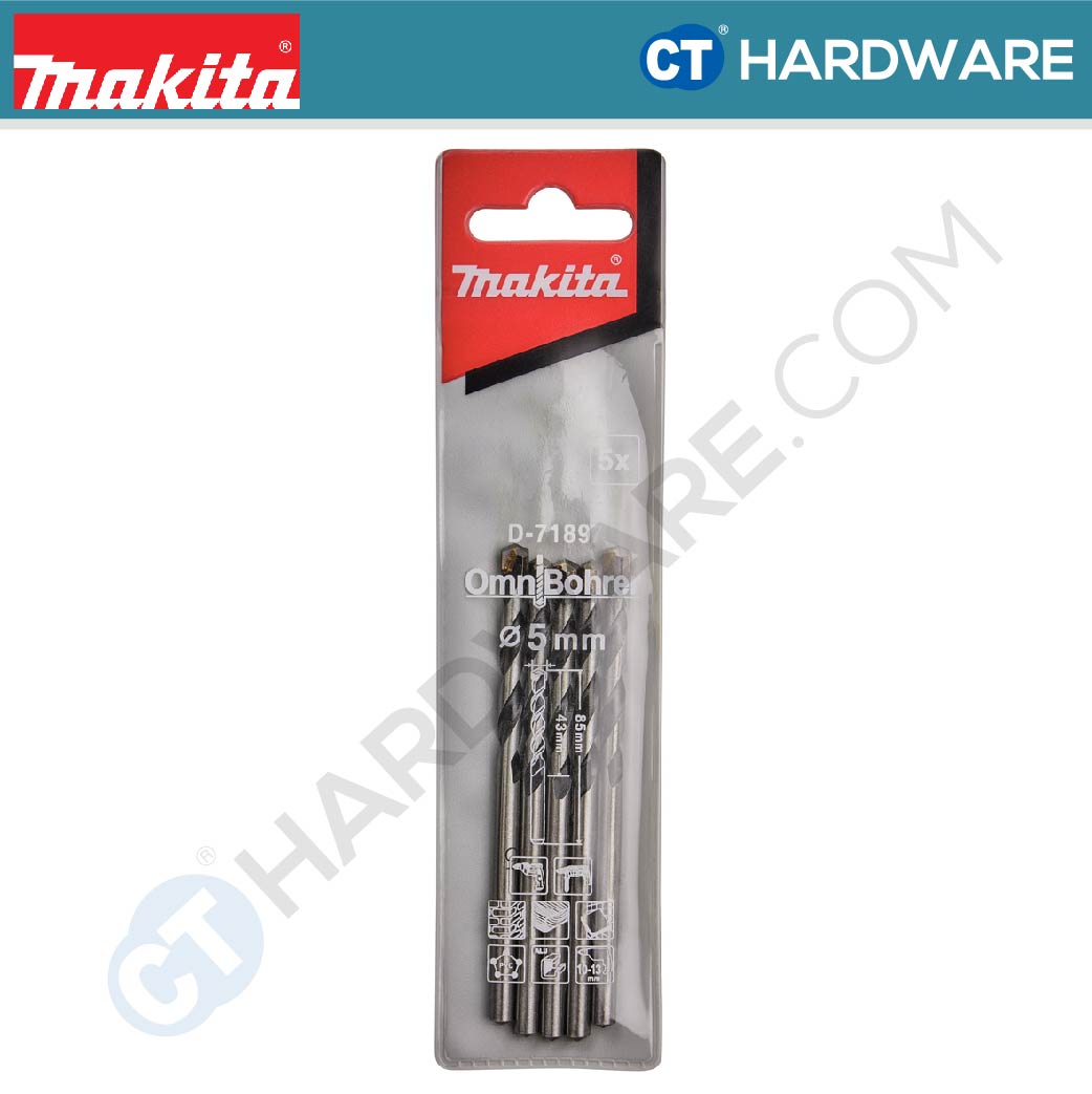 Makita TCT Drill Bit With Straight Shank 3-10 Mm Diameter | Multi Material Multiple