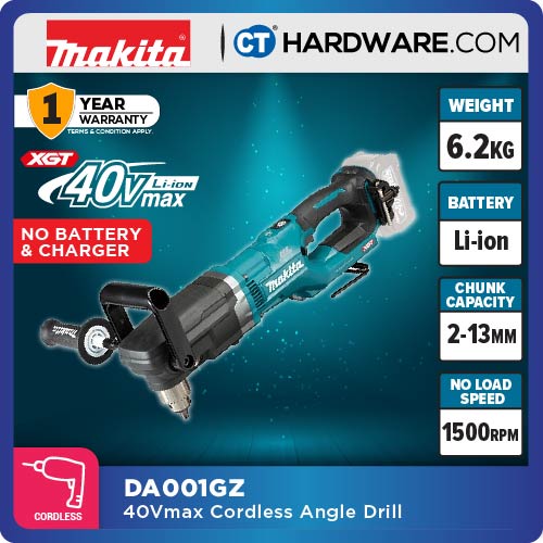 Makita DA001GZ XGT 40Vmax Cordless Brushless Angle Drill 13mm 55NM (Body Only)