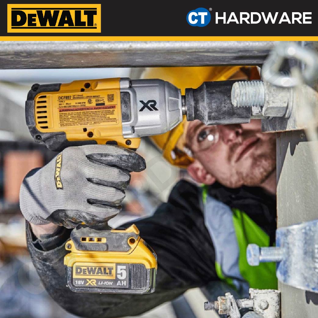 DEWALT DCF897NT CORDLESS BRUSHLESS HIGH TORQUE IMPACT WRENCH 20V 3/4" 950NM WITHOUT BATTERY & CHARGER (BARE )