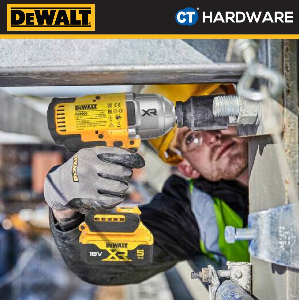 DEWALT DCF900P2T XR 20VMAX BRUSHLESS HIGH TORQUE 1/2" IMPACT WRENCH COME WITH 2x 5.0AH BATTERY & 1x CHARGER