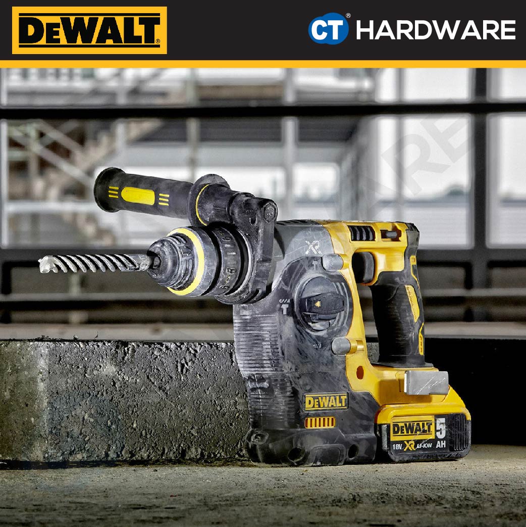 DEWALT DCH273P2 BRUSHLESS ROTARY HAMMER 3 MODE 20V 5.0AH 24MM 2.4J 1100RPM COME WITH 2 BATTERY 1 CHARGER