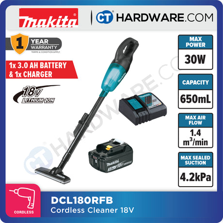 MAKITA DCL180 FRFW/ RFB/ ZB/ Z 18V CORDLESS CLEANER (LXT SERIES)