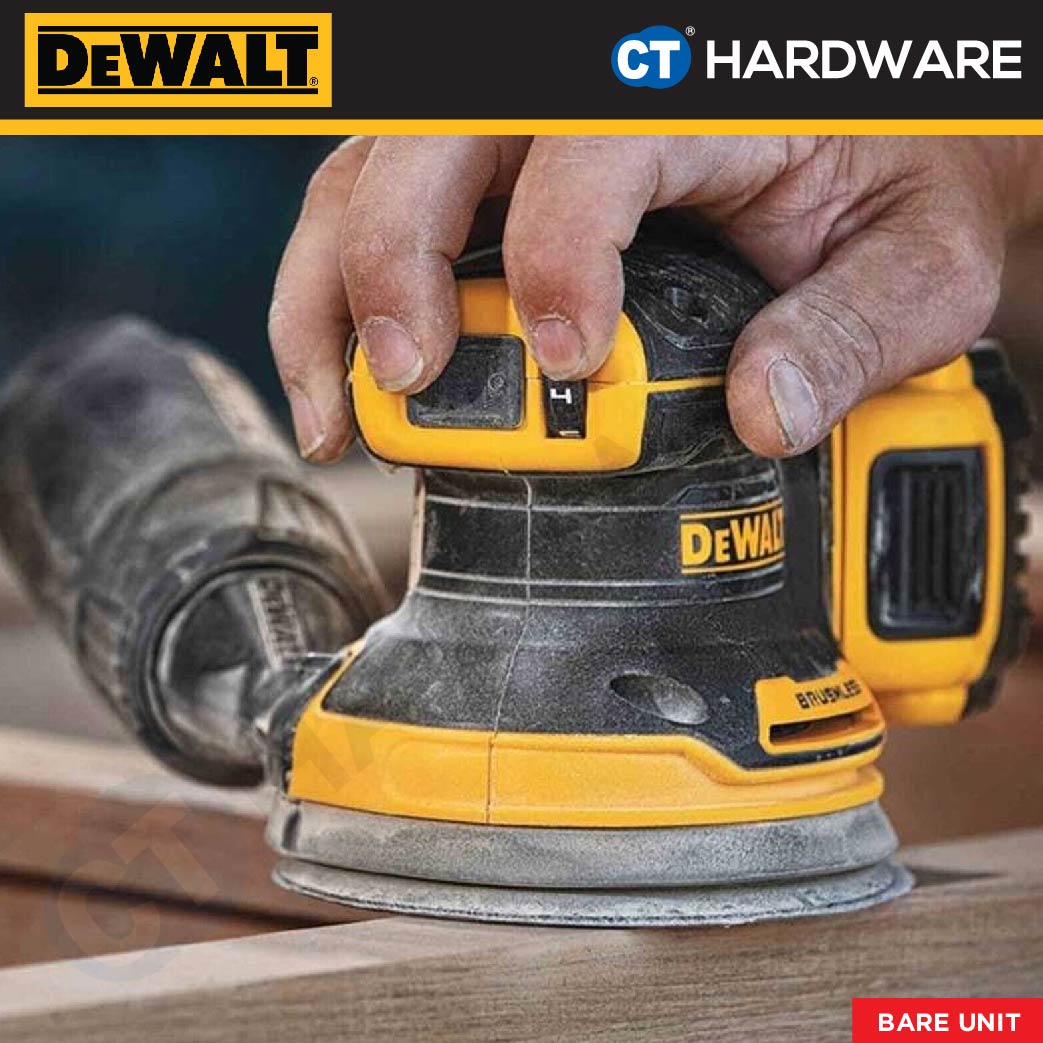DEWALT DCW210N CORDLESS BRUSHLESS ORBITAL SANDER 20V 5" 8000-12000OPM WITHOUT BATTERY & CHARGER (BARE UNIT)
