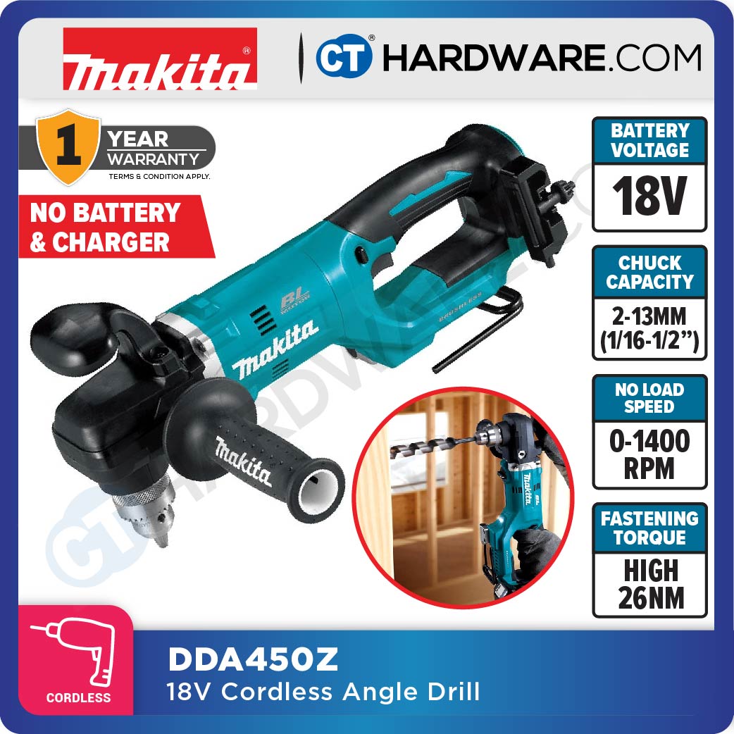 Makita DDA450Z LXT 18V Cordless Brushless Angle Drill 13mm (Body Only)
