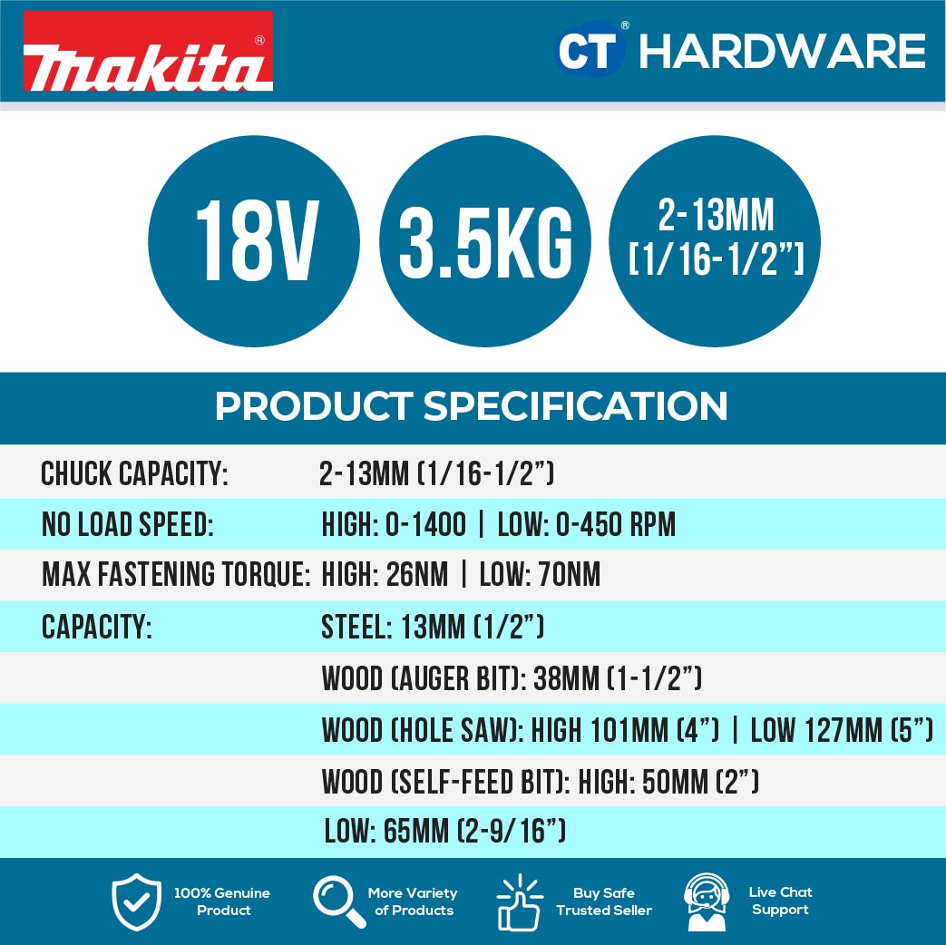 Makita DDA450Z LXT 18V Cordless Brushless Angle Drill 13mm (Body Only)