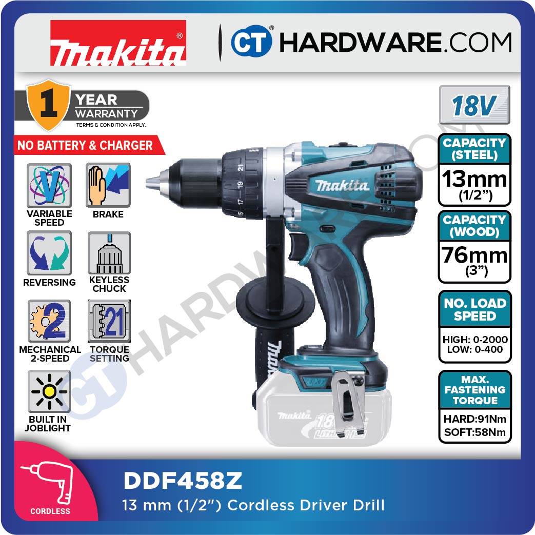 Makita DDF458RFE/ RME/ Z LXT 18V Cordless Driver Drill 13mm 84NM (Body Only | 1-Battery)