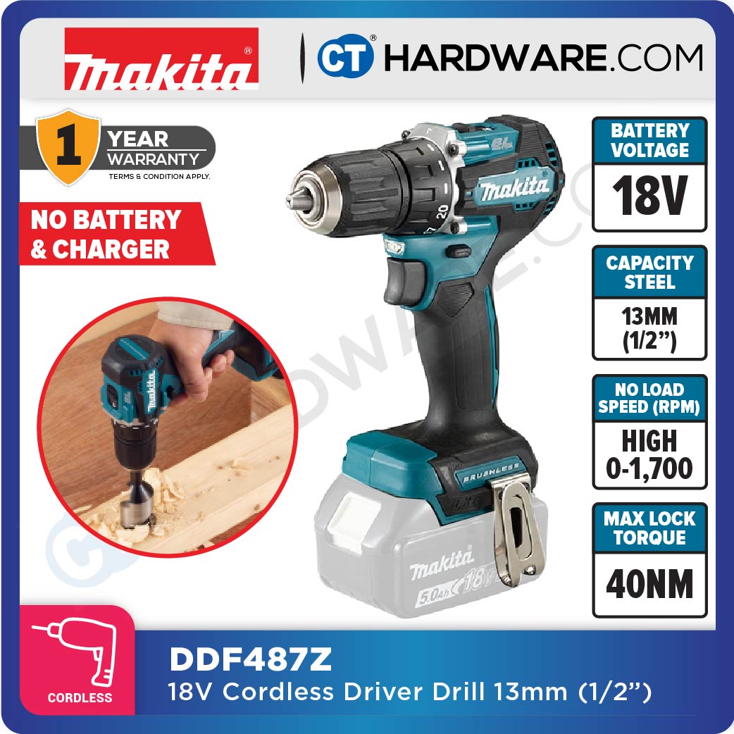 Makita DDF487RAJ/ Z LXT 18V Cordless Brushless Driver Drill 13mm 40NM (Body Only)