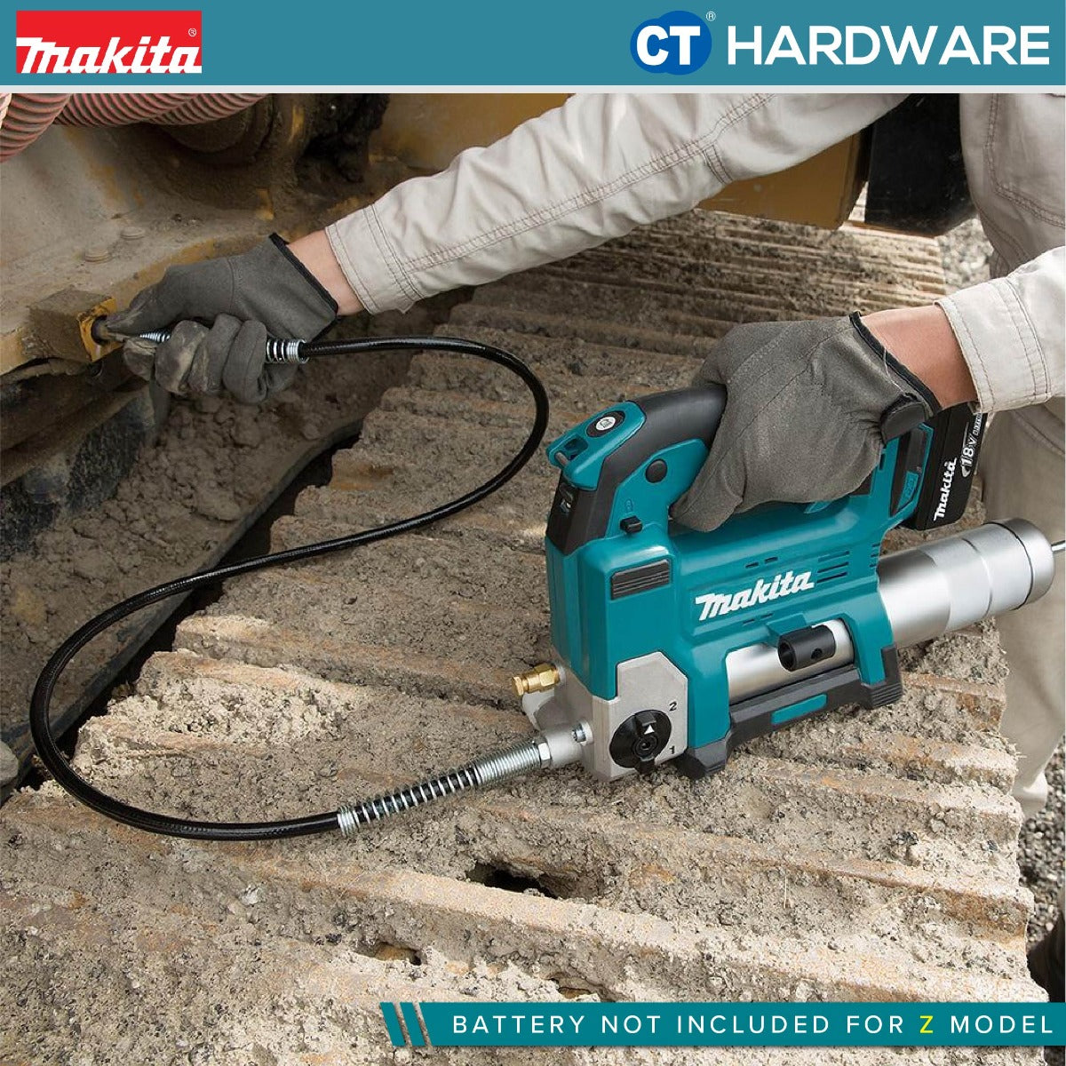MAKITA DGP180RT/ Z CORDLESS GREASE GUN 18V 69MPA AUTO SPEED 290L/MIN