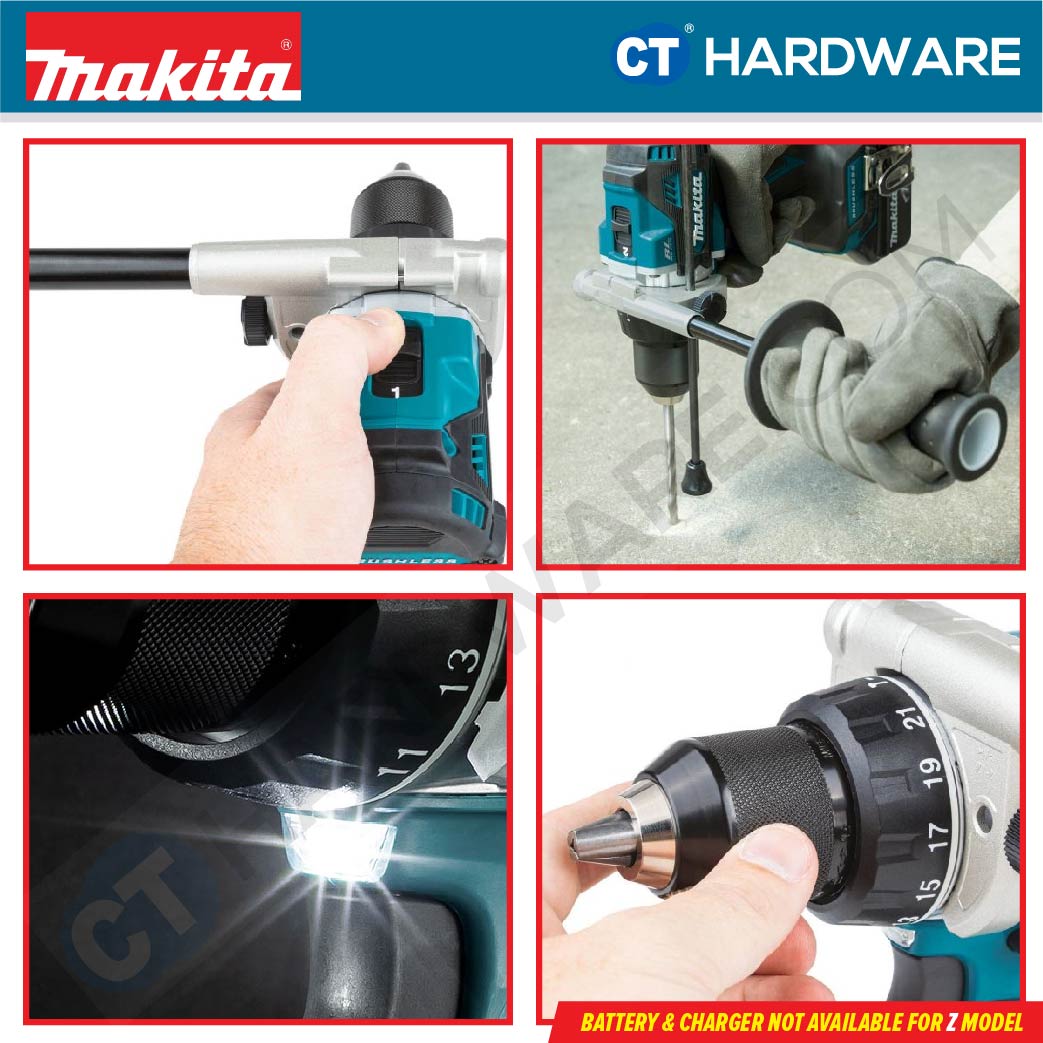 Makita DHP486RTE/ Z LXT 18V Cordless Brushless Hammer Driver Drill 13mm 65NM (Body Only | 1-Battery | 2-Battery)