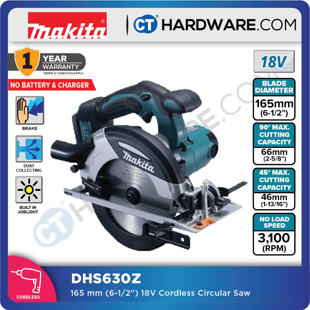 Makita DHS630RME/ RFE/ Z LXT 18V Cordless Circular Saw 165mm (6-1/2") (Body Only | 2-Battery)