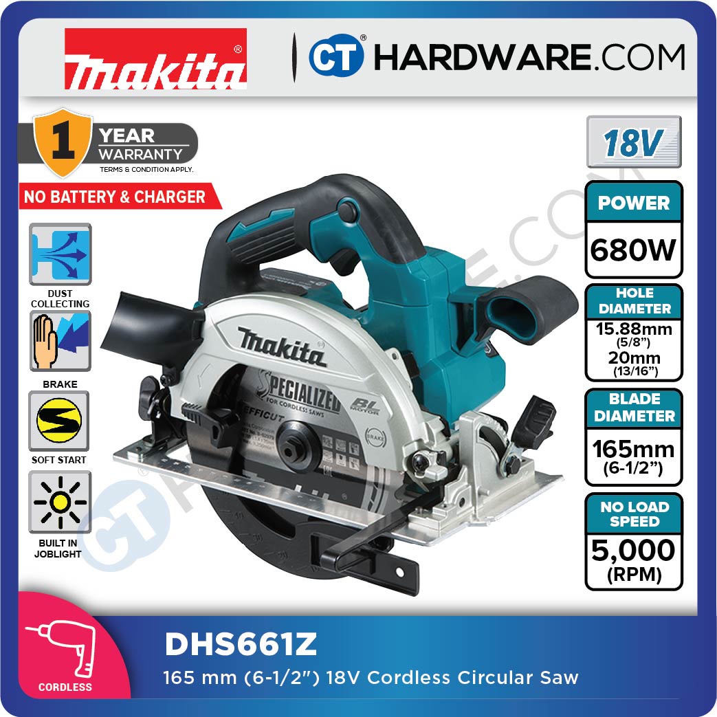 Makita DHS661RFJ/ Z LXT 18V Cordless Circular Saw 165mm (6-1/2") (Body Only | 2-Battery)