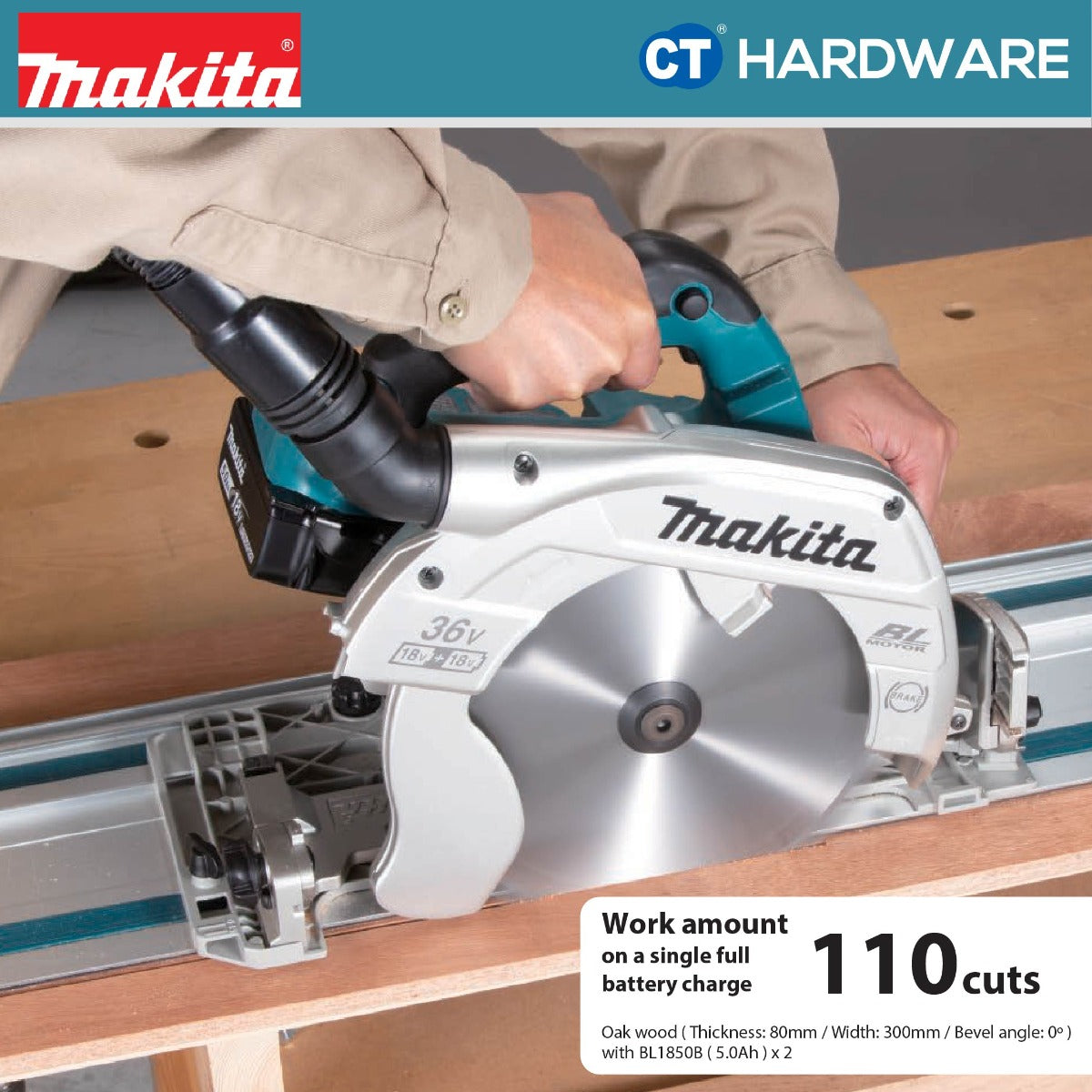 Makita DHS900PT2/ Z LXT 18Vx2 Cordless Brushless Circular Saw 235mm (9-1/4") (Body Only | 2-Battery)
