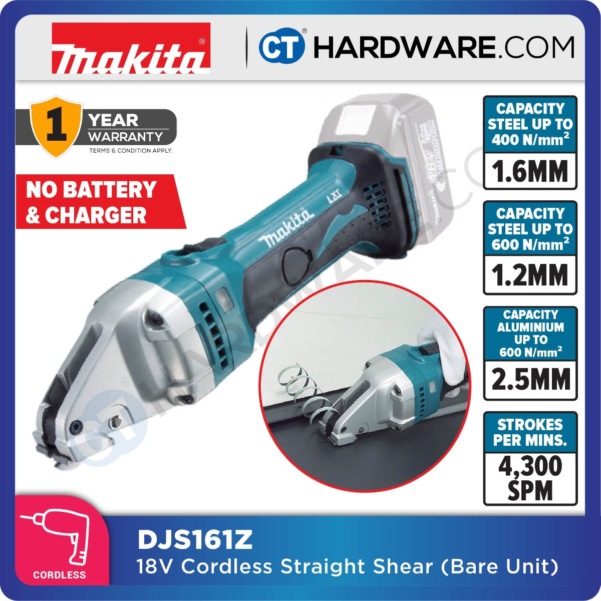Makita DJS161Z LXT 18V Cordless Straight Shear 1.6mm (Body Only)
